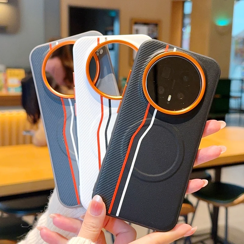 

For Honor Magic 8 Pro Case ELVEV Magnetic Luxury Color blocked PU Leather Ultra Thin Shockproof Phone Cover for Honor Magic 8