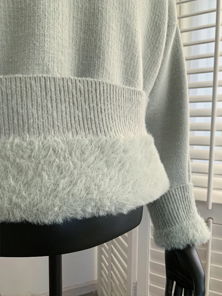 

Утепленный мужской зимний свитер с флисовой подкладкой, вязаный, с круглым вырезом, из шерстяной пряжи, комфортный, для повседневной носки, модный