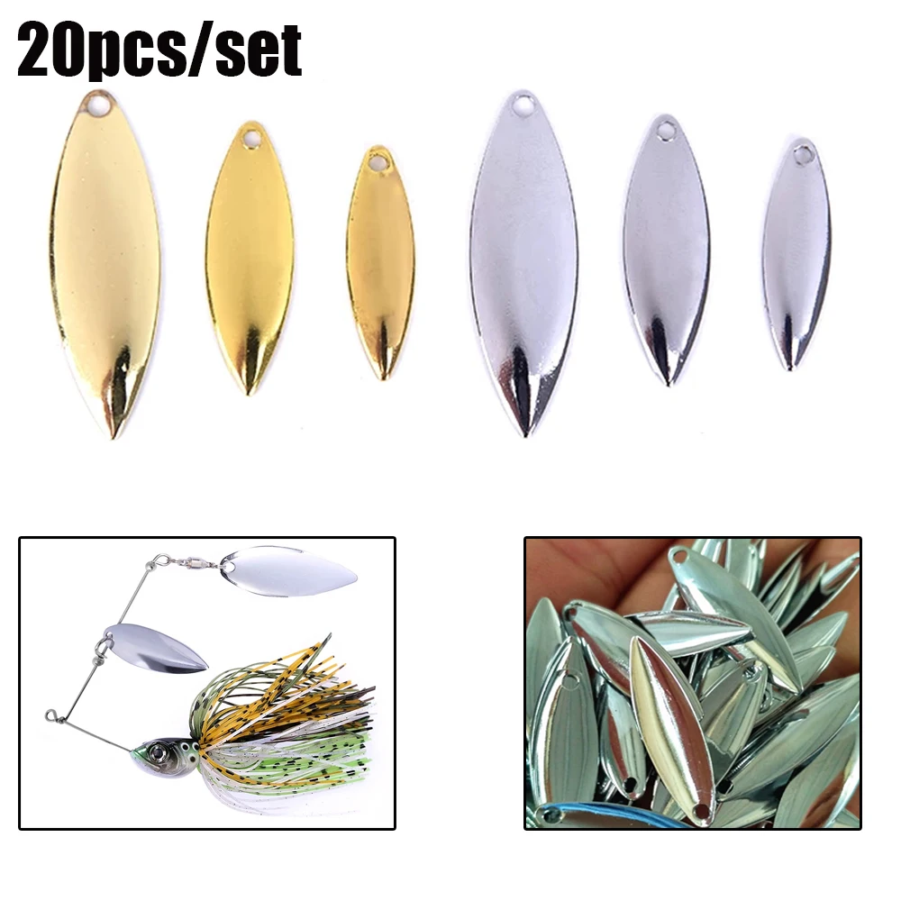 Metal Willow Spinner Blades Smooth Finish,DIY Spinner Bait Fishing Lures,Tackle Craft Fishing Spinner Blades