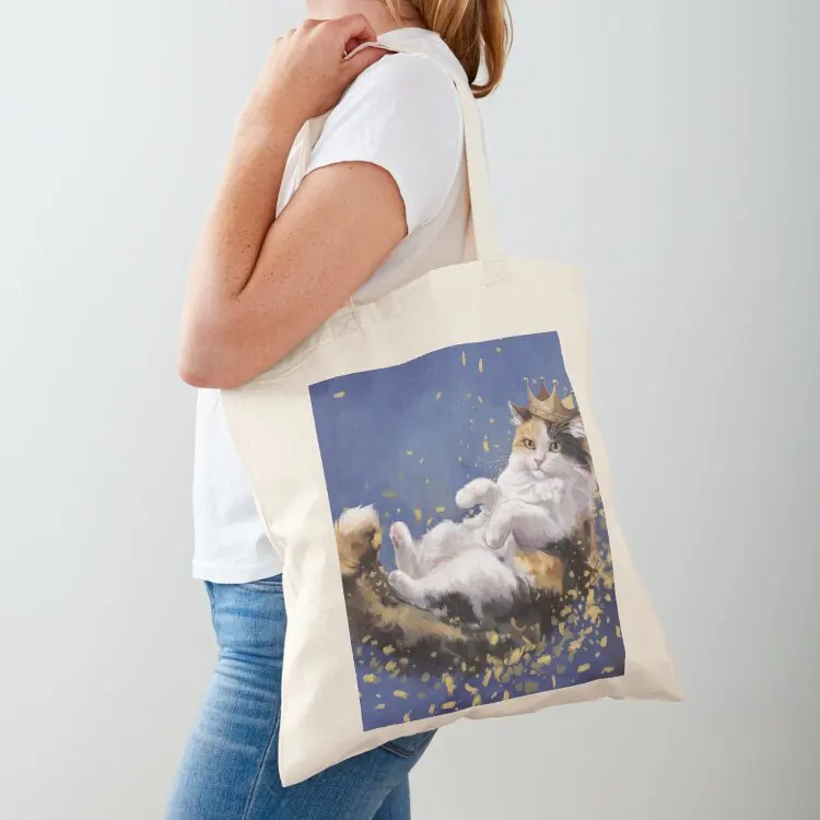 

A crowned calico cat Tote Bag shoping bag Canvas sac pour femme