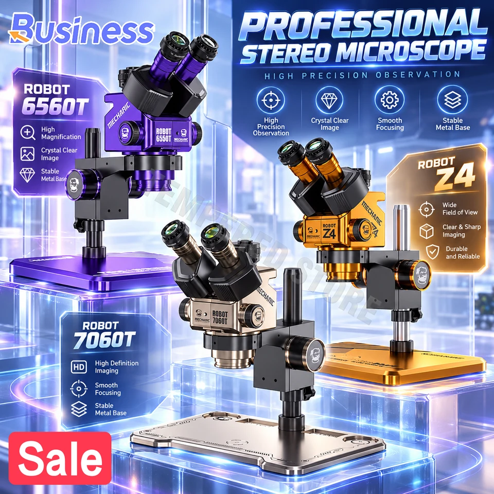 Trinocular Stereo Microscope 500X for PCB Repair