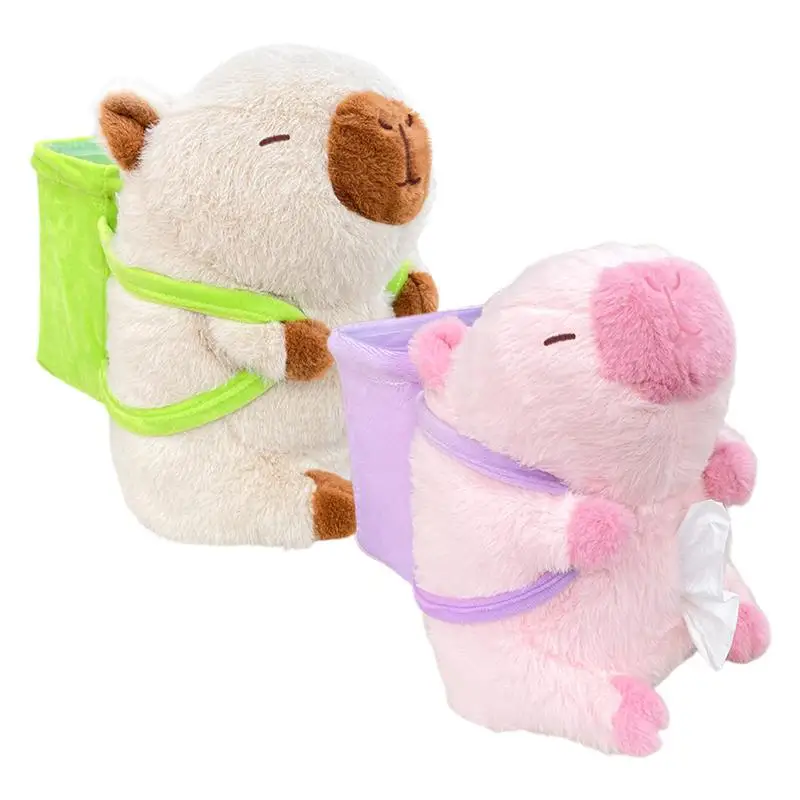 

Cute Tissue Box Cute Plush Capybara Car Tissue Box Car Tissue Holder Plush Animal Tissue Holder for Cars Automobiles accessory