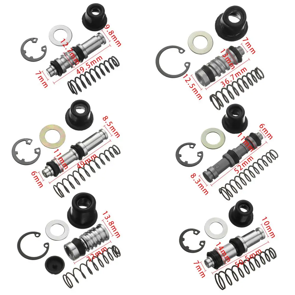 Motorcycle Clutch Brake Pump 11mm 12.7mm 14mm Piston Plunger Repair Kits Set Master Cylinder Piston Rigs Repair Accessories