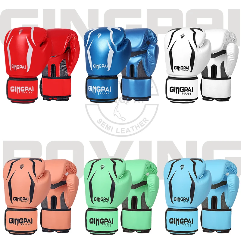 Luvas de Boxe de Alta Qualidade para Adultos e Crianças, Mulheres/Homens, em Couro, MMA, Muay Thai, Boxe, Luvas de Treino, Equipamentos de Academia, 8, 10, 12, 6 OZ