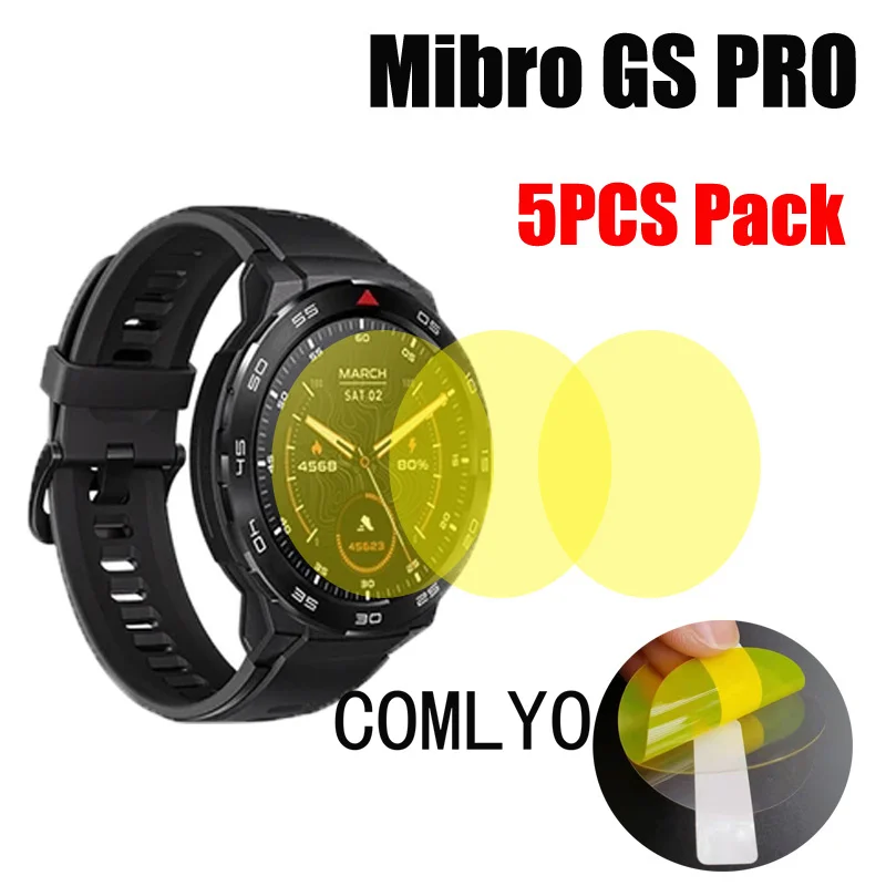 5Pcs Soft Film For Mibro GS Pro Screen Protector TPU Hydrogel Unthin HD Anti-Scratch Films