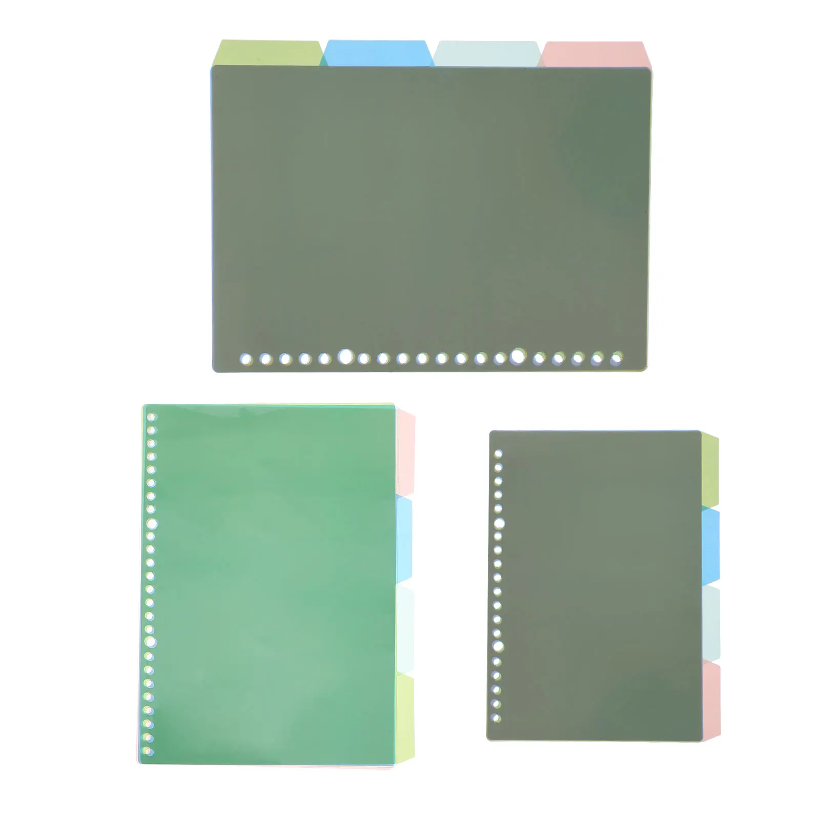 12 セットカラフルな PP ページディバイダースパイラルノートブックタブ分離交換挿入可能な分類