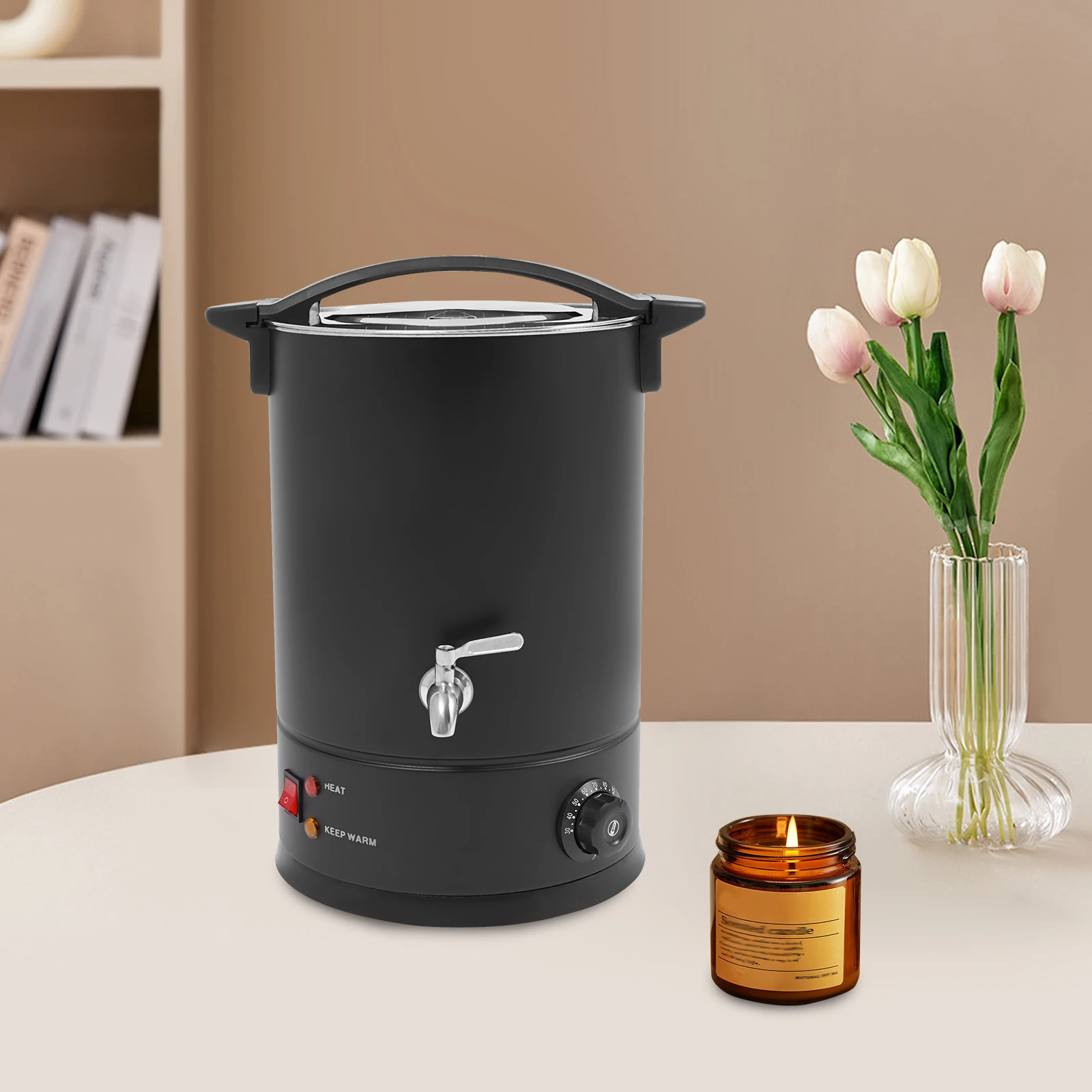 1800 واط صهر الشمع الصناعي SUS304 الفولاذ المقاوم للصدأ سعة 12 لتر 30-110 ℃ التحكم في درجة الحرارة 220 فولت معدات ذوبان الشمع الجهد #5