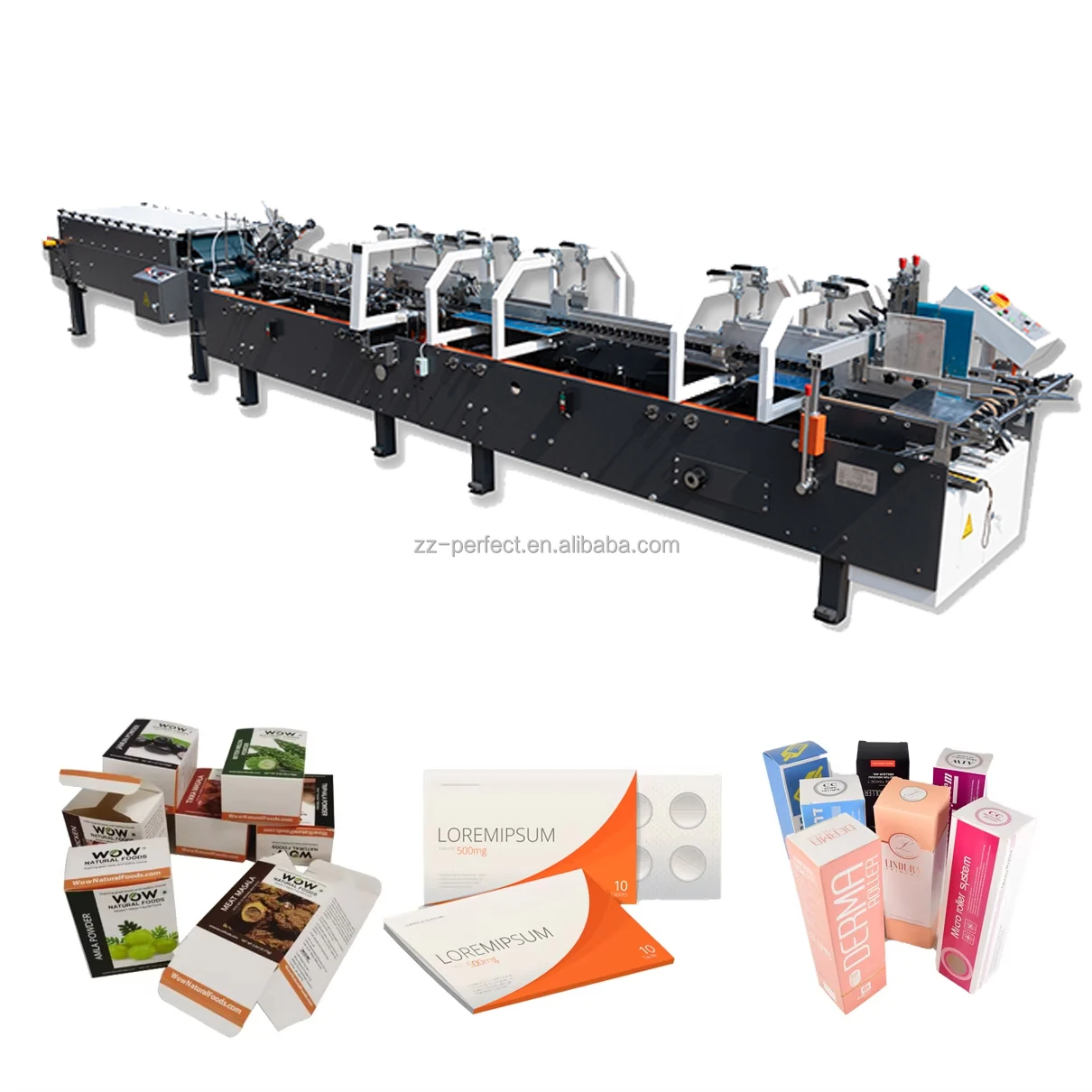Paper Box Auto Folding and Gluing Machinery 4 6 Corner Folder Gluer Machine With Bottom