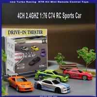 New Turbo Racing 4ch 2.4ghz 1:76 C74 Rc Sports Car Rtr Kit Mini Full Proportional Remote Control Toys