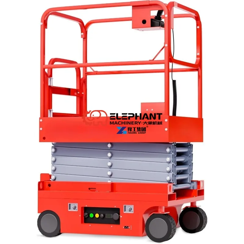 Full Electric Self-Propelled Scissor Lift Hydraulic Mobile Lifter Aerial Work Platform Height 18-25 Feet Portable Man Lift Table