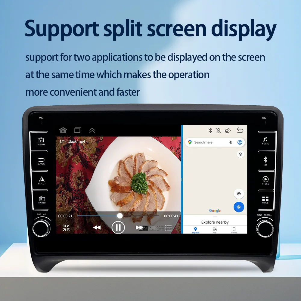راديو سيارة 8 بوصة 2 Din أندرويد 13 لأودي TT MK2 8J 2006-2014 ستيريو الوسائط المتعددة نظام تحديد المواقع نافي رئيس وحدة Carplay أنظمة ذكية