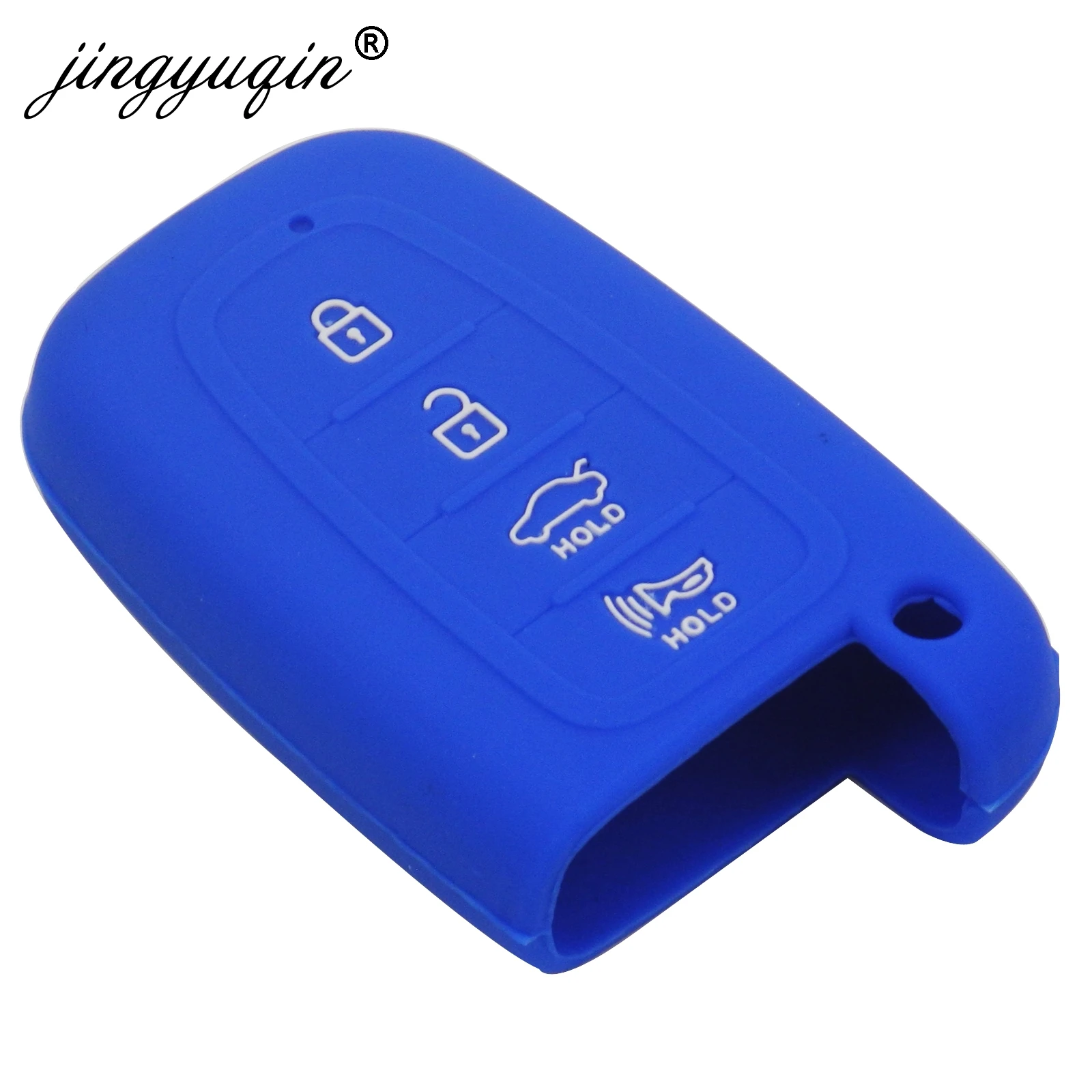 jingyuqin 4 Button Silicone Key Case for HYUNDAI Elantra Sonata Veloster for Kia Soul Sportage Car Remote Smart Fob Cover