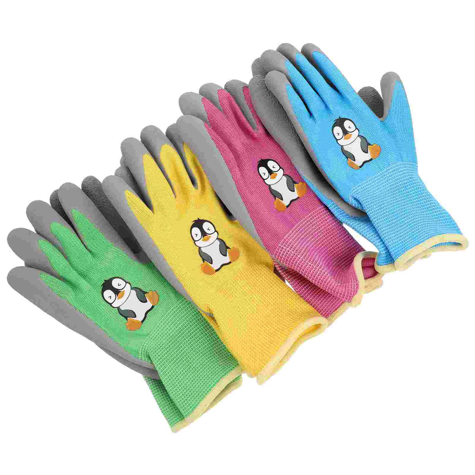 

4 Pairs Children's Gloves Protective Riding Sun Outdoor Sports Gardener Gifts Pruning for Protection Heavy Puncture-proof