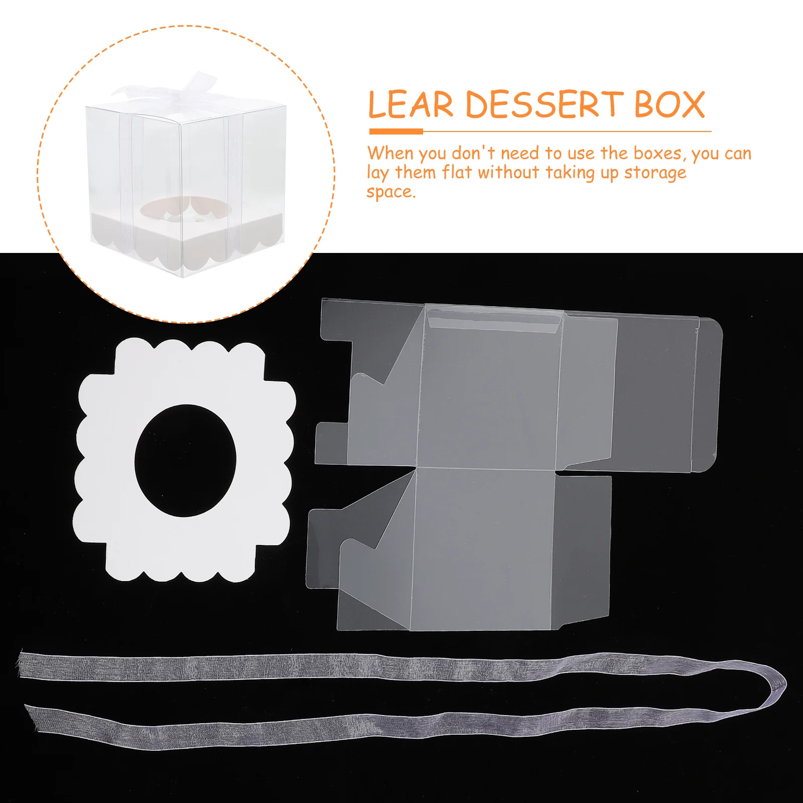 

12Pcs Clear Cake Packaging Boxes Pet Plastic Transparent Gift Boxes Cupcake Cake Packing Transparent Packing Clear Dessert