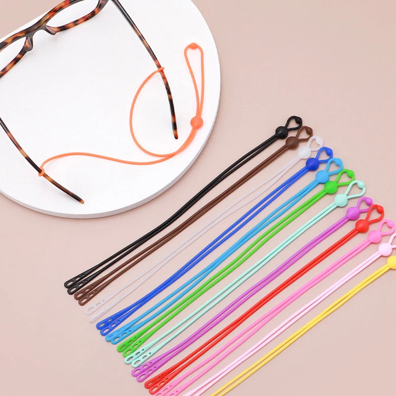 

1 PC Adjustable Elastic Silicone Eyeglasses Straps Sunglasses Chain Sports Anti-Slip String Glasses Ropes Band Cord Holder