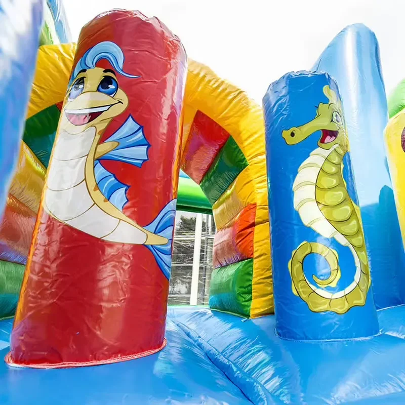 Outdoor Kids Commercial PVC Seaworld Safari Bounce House Inflatable Jumping Bouncy Castle Inflatable Bouncer With Slide