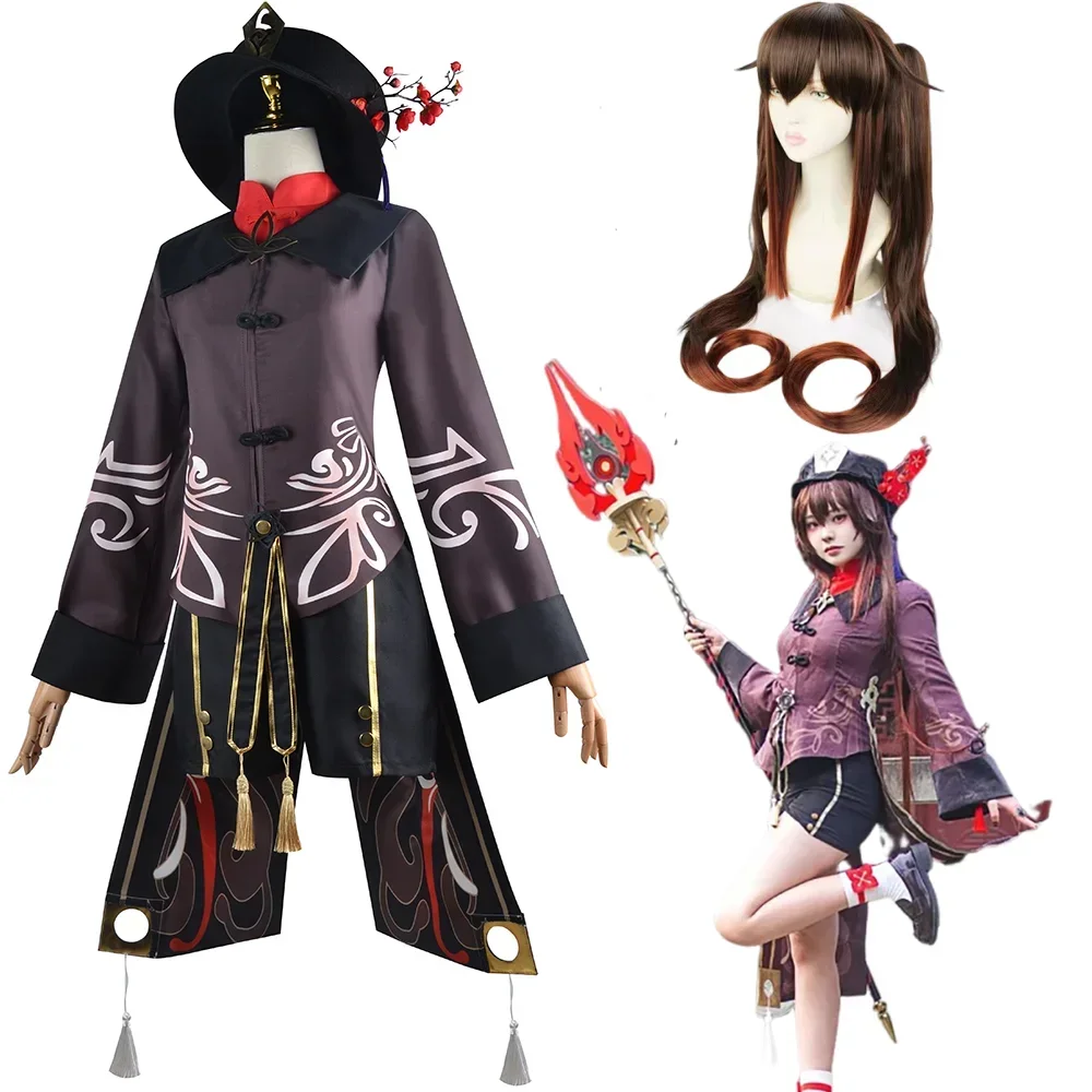 

Genshin Impact Hu Tao Cosplay Costume Full Set for Women Adults Halloween Anime Con Stage Performance and Cosplay Events