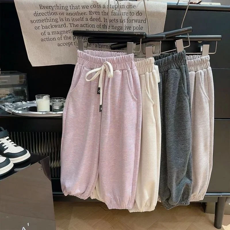 Korean Children Sports Pants Kids Baby Boys Girls Trousers Toddler Pull-On Pant Loose Casual Sport Pants Oversize Jogger Pants