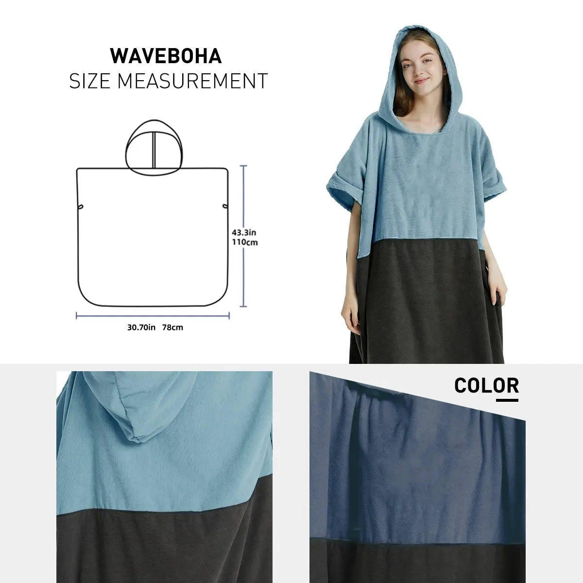 Poncho surfingowe Poncho ręcznik do suszenia bluza z kapturem z mikrofibry plażowy płaszcz kąpielowy zmiana Poncho kąpielowy Poncho plażowe dla