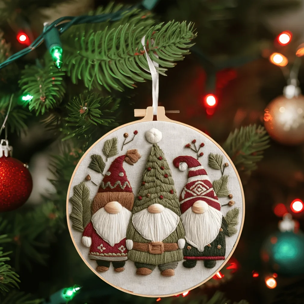 Das DIY-Materialpaket-Set mit Weihnachtsmuster und Handstickerei, ausgestattet mit einem englischen Leitfaden und Anleitung, ist etwas Besonderes – Detail 6