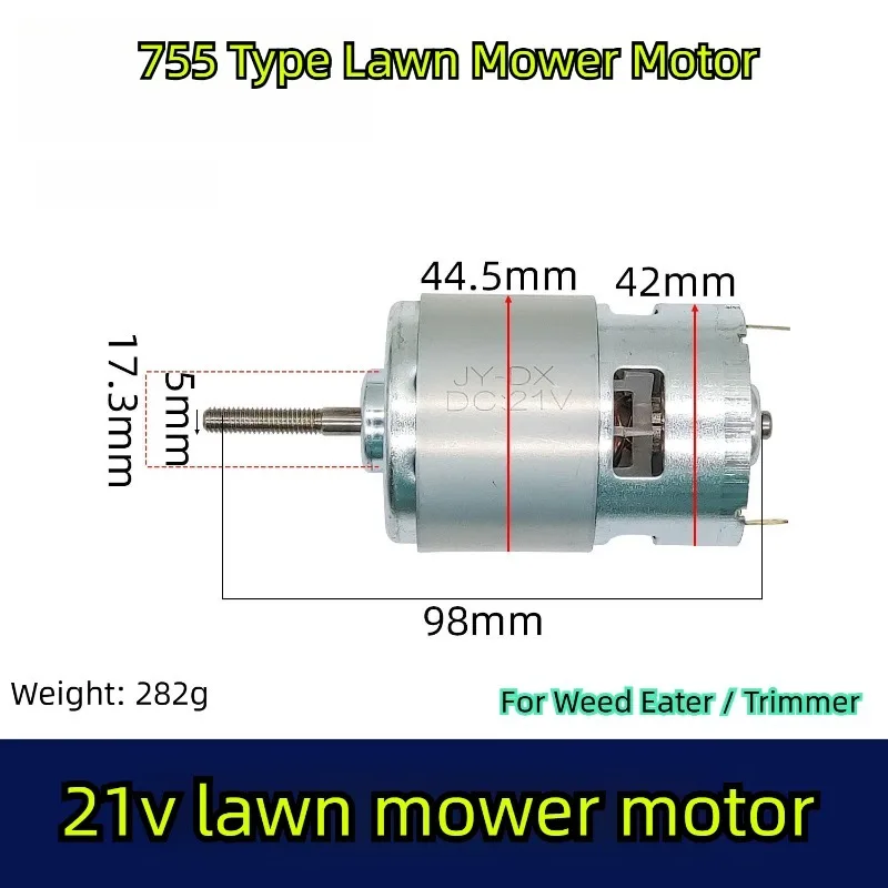 755 Type Brushless Motor 21V for Lawn Mower - High Torque Weed Eater Replacement Motor for Lithium Mower