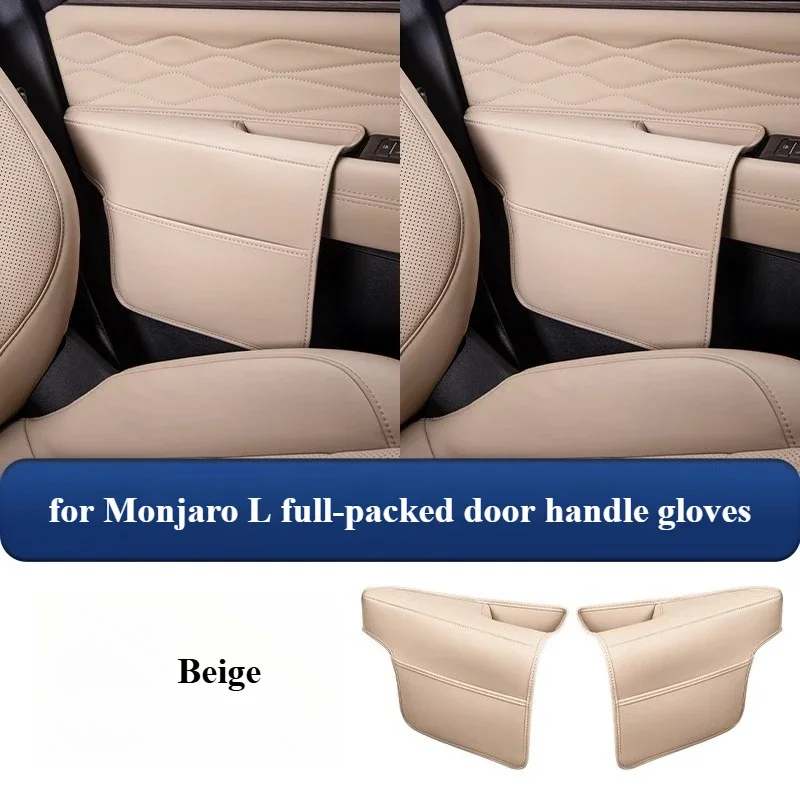 For Geely Monjaro Xingyue L 2025 Car Door Handle Covers Leather All Inclusive Door Handle Gloves Protection Pad with Storage Bag