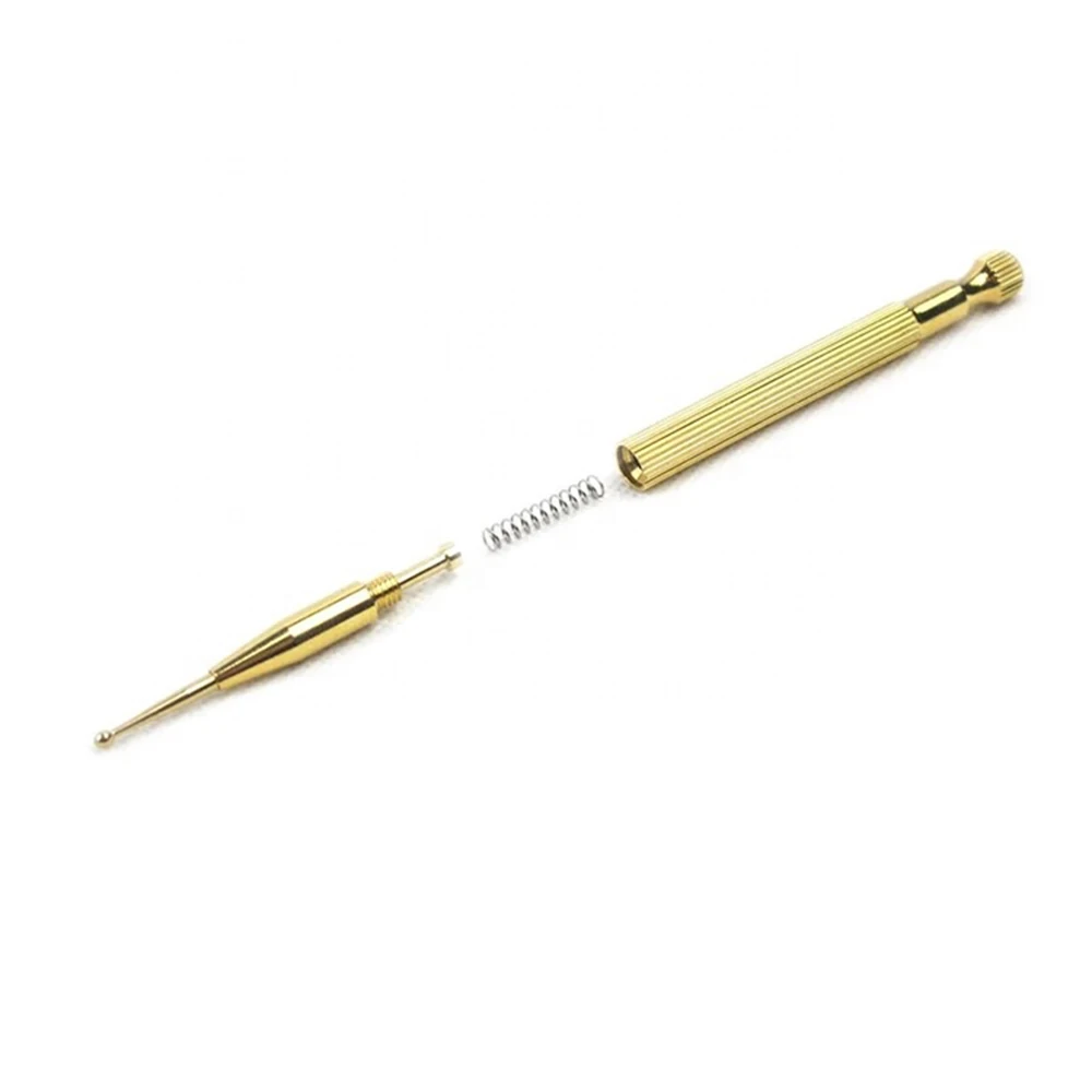 Retractable Acupuncture Point Probe Ear Massage Brass Pen Massage Needle Detection Deep Tissue Auriculotherapy Ear Care Tool