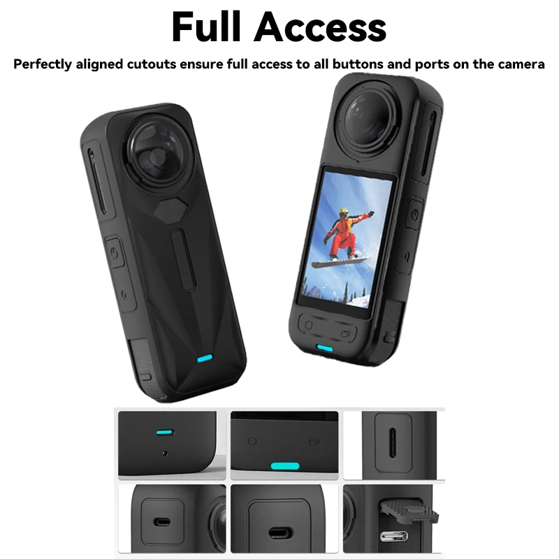 Para Insta360 X5 X4 cubierta protectora de lente de silicona suave tapa de lente de cámara panorámica Protector de pantalla para Insta 360 X4 X5 Accesorios