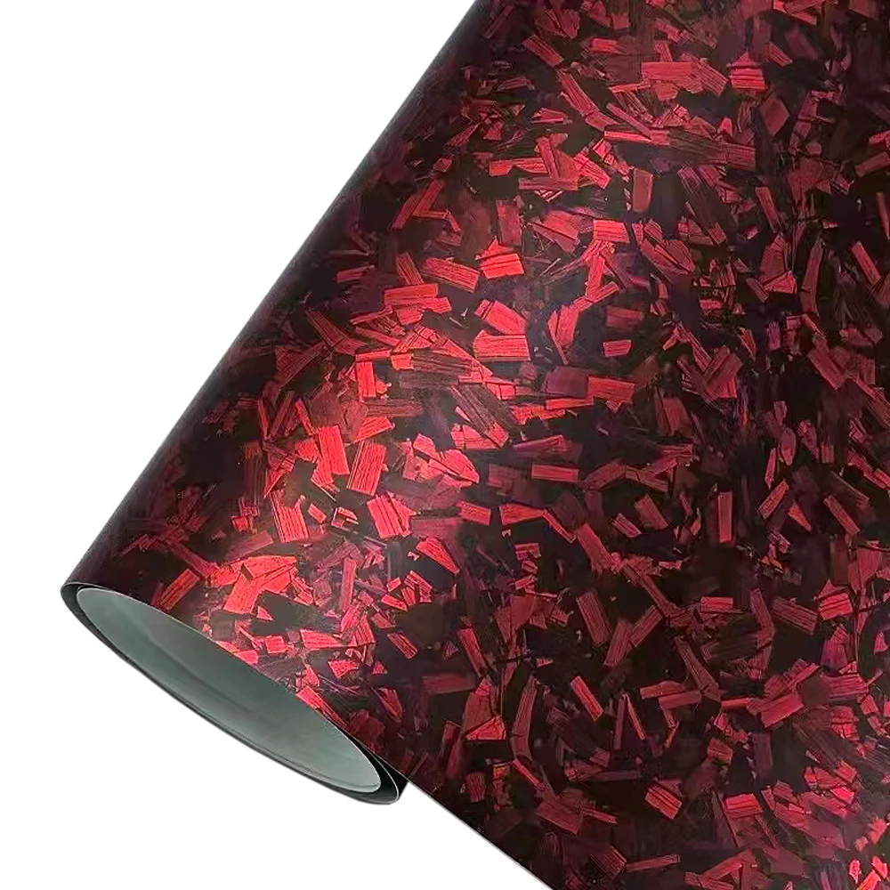 

PET PVC Forged Carbon Fiber Vinyl Film Roll With Air Bubble Free for Car and Motorcycle Exterior Wrap