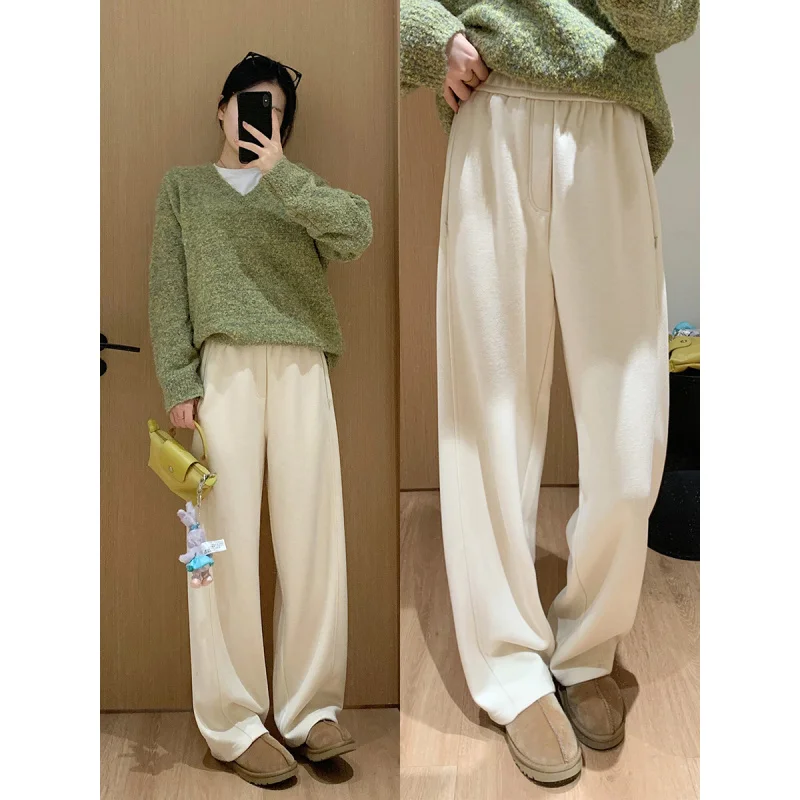 G112125~750gMatchet pants！Acetate Cashmere Blended Three-Dimensional Cocoon Shaped Wide-Leg Casual Pants Winter24New