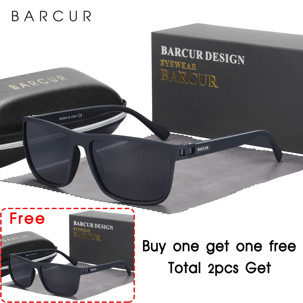 BARCUR Outdoor Zonneklassen voor Mannen Gepolariseerde FishingTravel TR90 Lichtgewicht Zonnebril Vrouwen Brillen Accessoire Oculos
