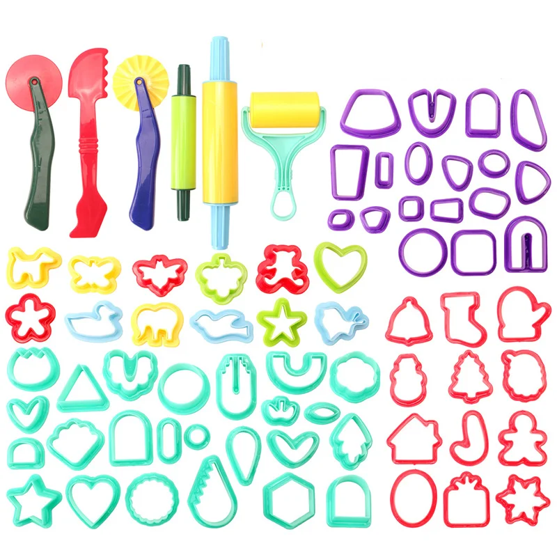 DIY Clay Play Dough Tool 3D Plasticine Mold Modeling Clay Kit Children's Creative Clay Cutter Mold Learning Educational Toys