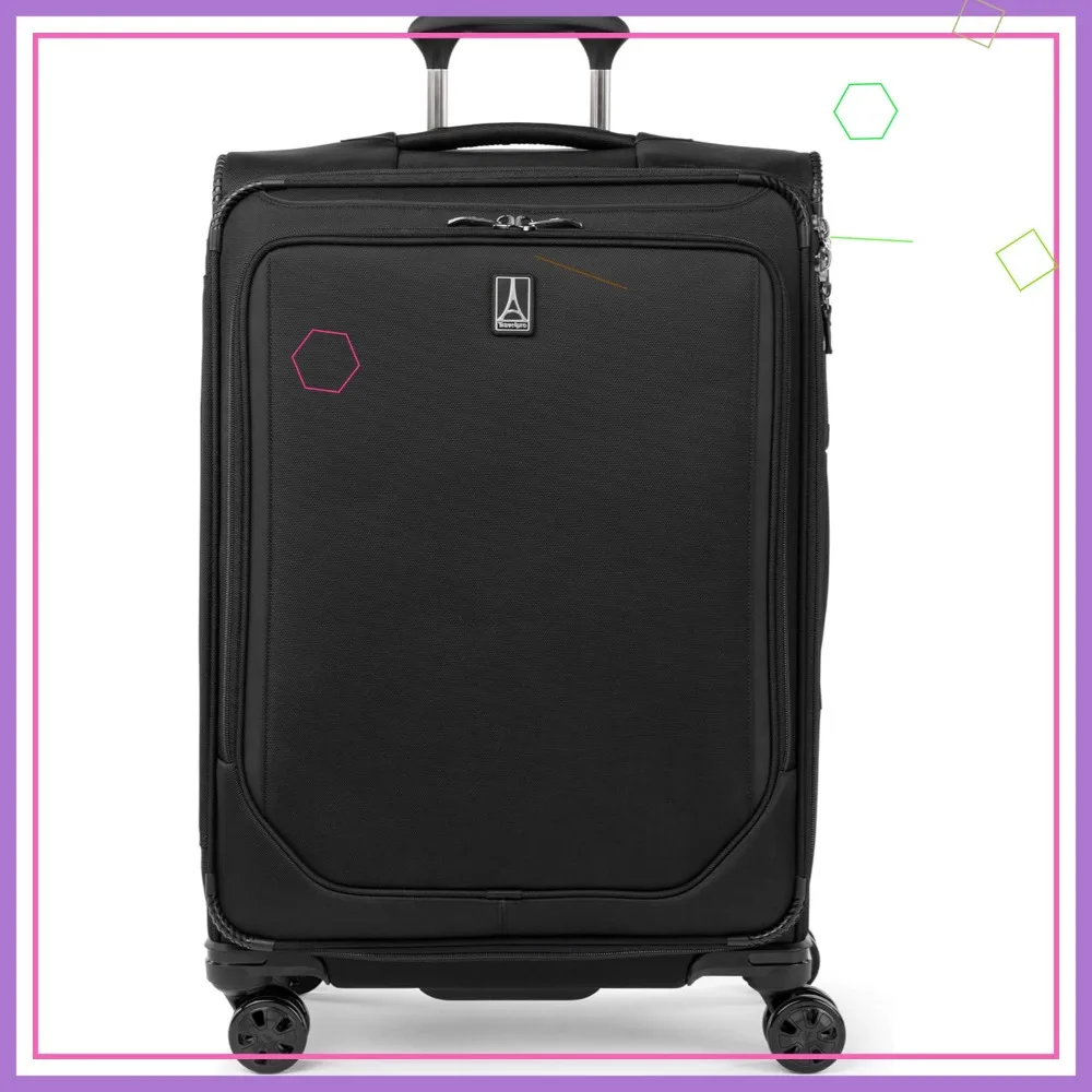 Maleta de Viaje Ligera y Expandible con 8 Ruedas, Candado TSA, Tamaño Mediano de 25 Pulgadas, Color Negro, para Hombre y Mujer