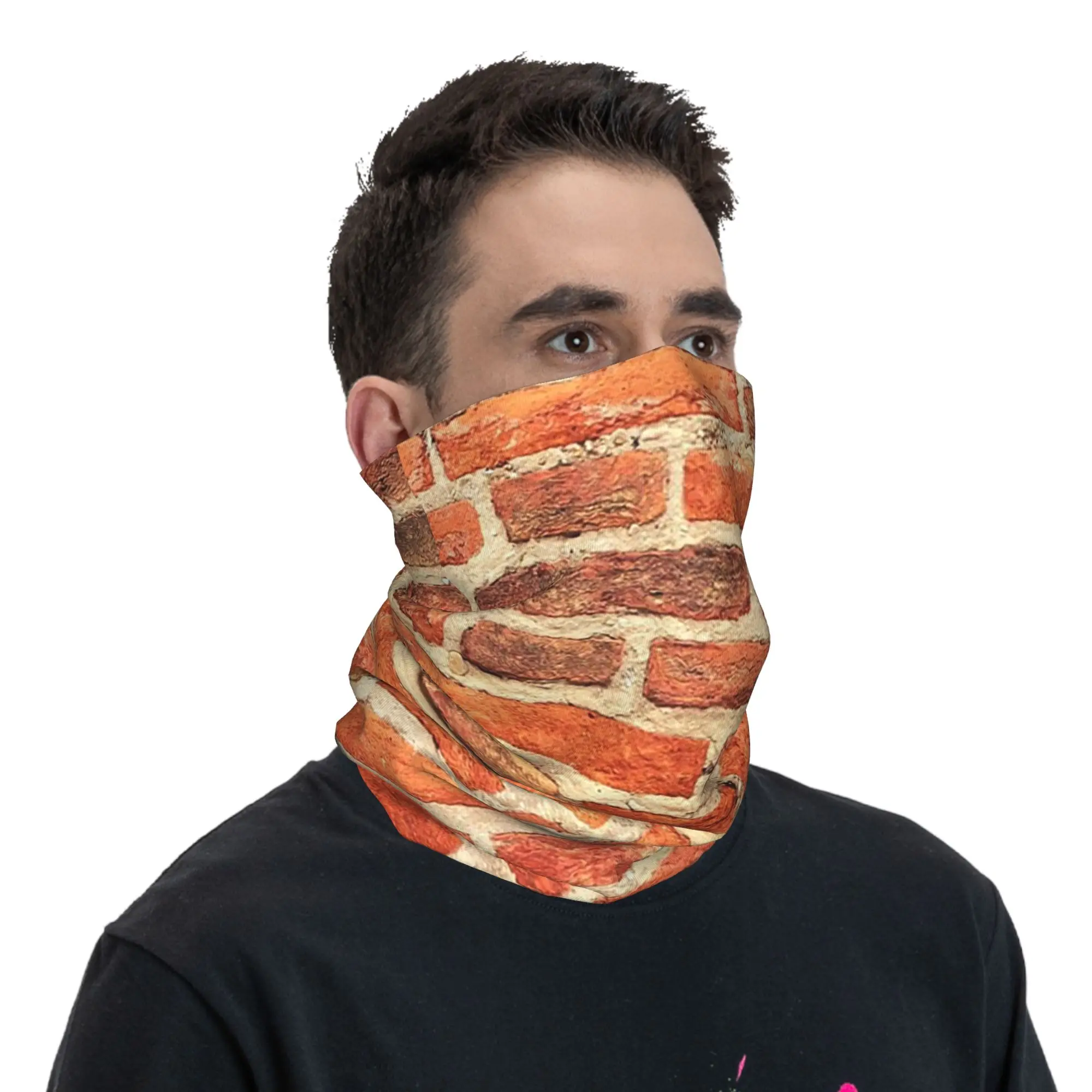The Red Brick Wall Bandana Neck Gaiter Printed Face Scarf Headband Riding for Men Women Adult Breathable