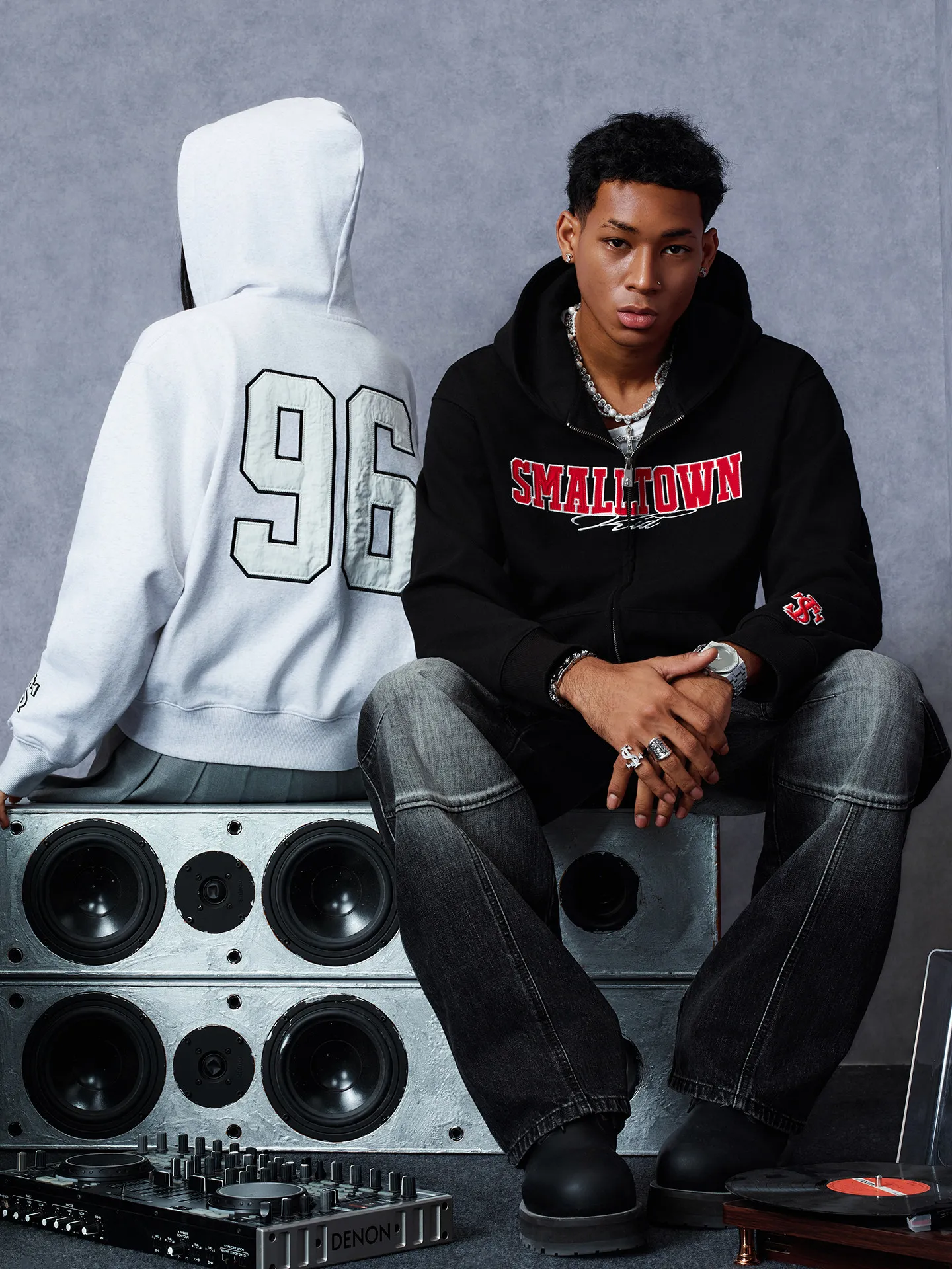 American Retro Basic Hoodie Sweatshirt Letter Print Street Style Knitted Cotton Polyester Blend Long Sleeve Zipper Closure Ca...