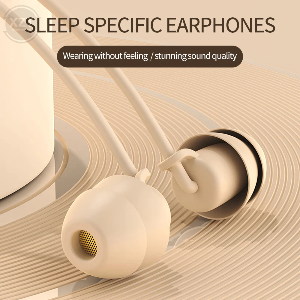 In Ear Sleep Earphone Side Sleep Non Pressing 3.5mm Wired Headphone For Phone Tablet Wire Control Earplug Noise Cancelling