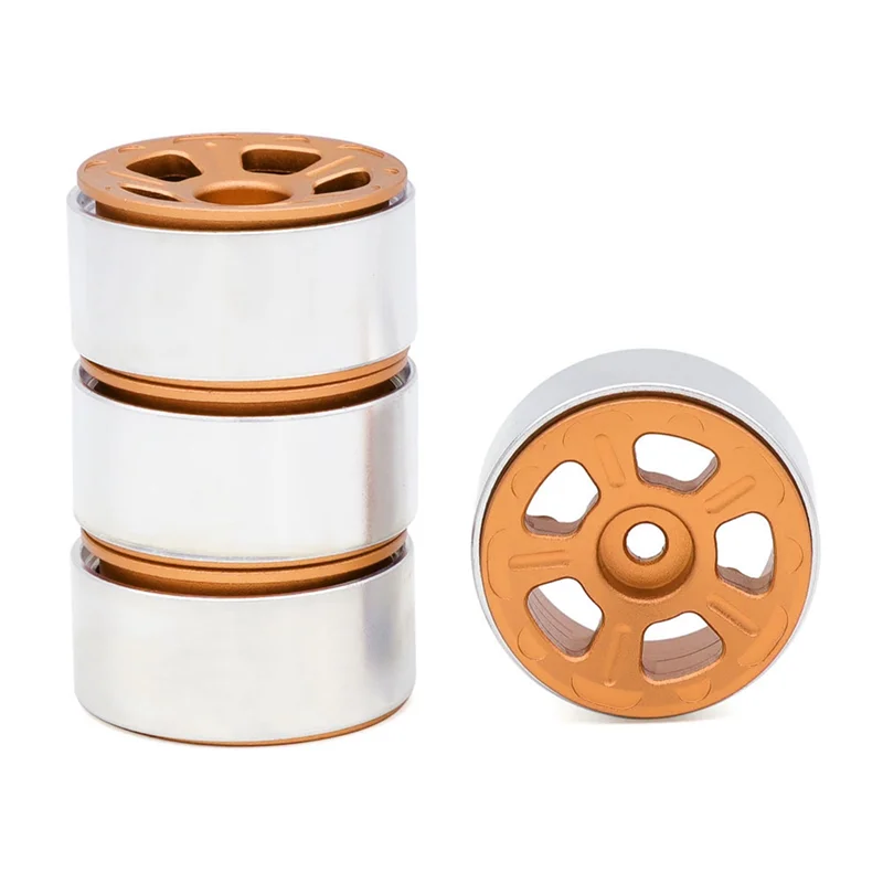 A72Z 4PCS 1.0In Metal Wheel Rims For 1/24 1/18 RC Crawler Car Axial SCX24 AX24 FCX24 Enduro24 TRX4M