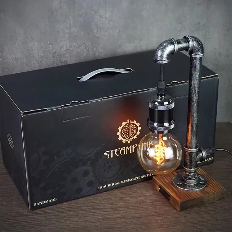 

Винтажная промышленная настольная лампа для создания атмосферы в баре, кафе, спальне, креативный ночник, уникальный декор для дома и офиса