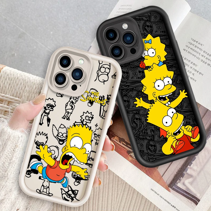 

Disney Simpson Cute Cartoon Eye Ladder For Apple iPhone 16 15 14 13 12 11 Pro Max Plus Phone Case Back Phone Case