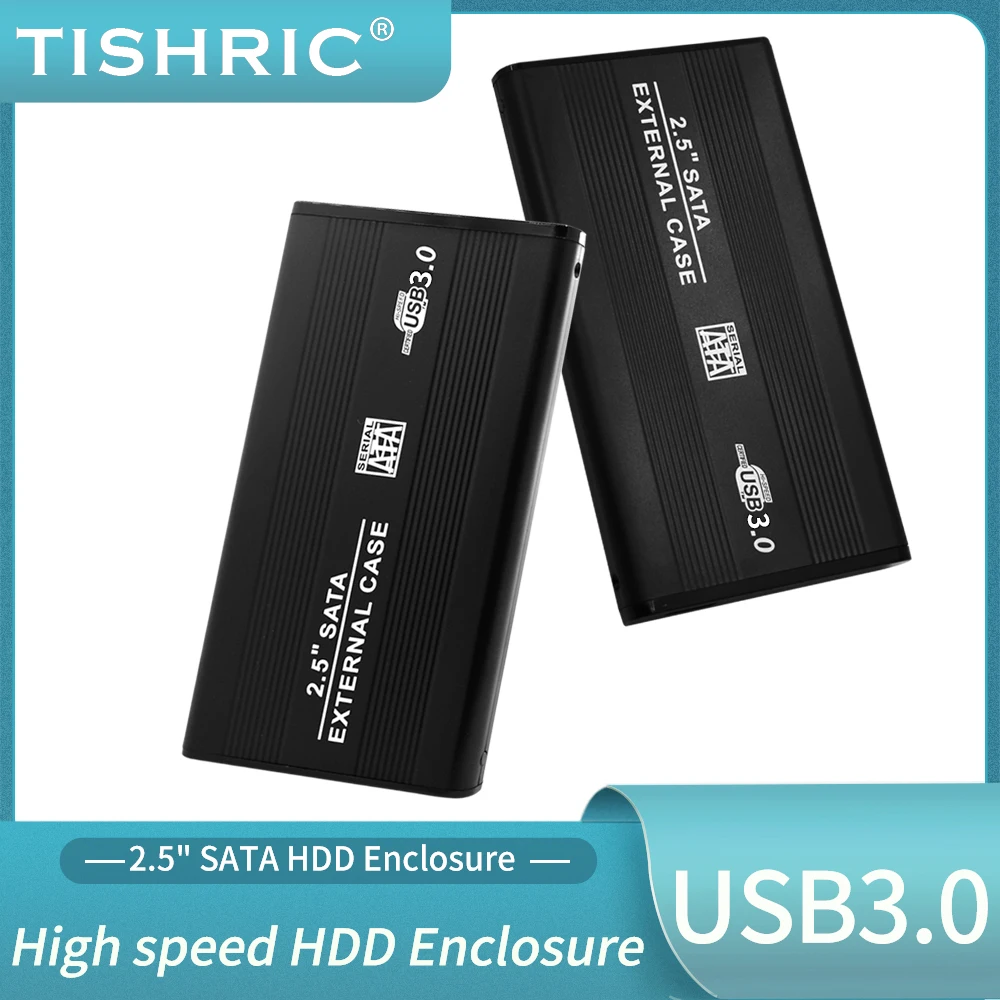 TISHRIC HDD Case Sata To Usb 3.0 2.0 Adapter 2.5inch Serial Port SATA SSD External Hard Drive Box HDD Enclosure Support 10TB