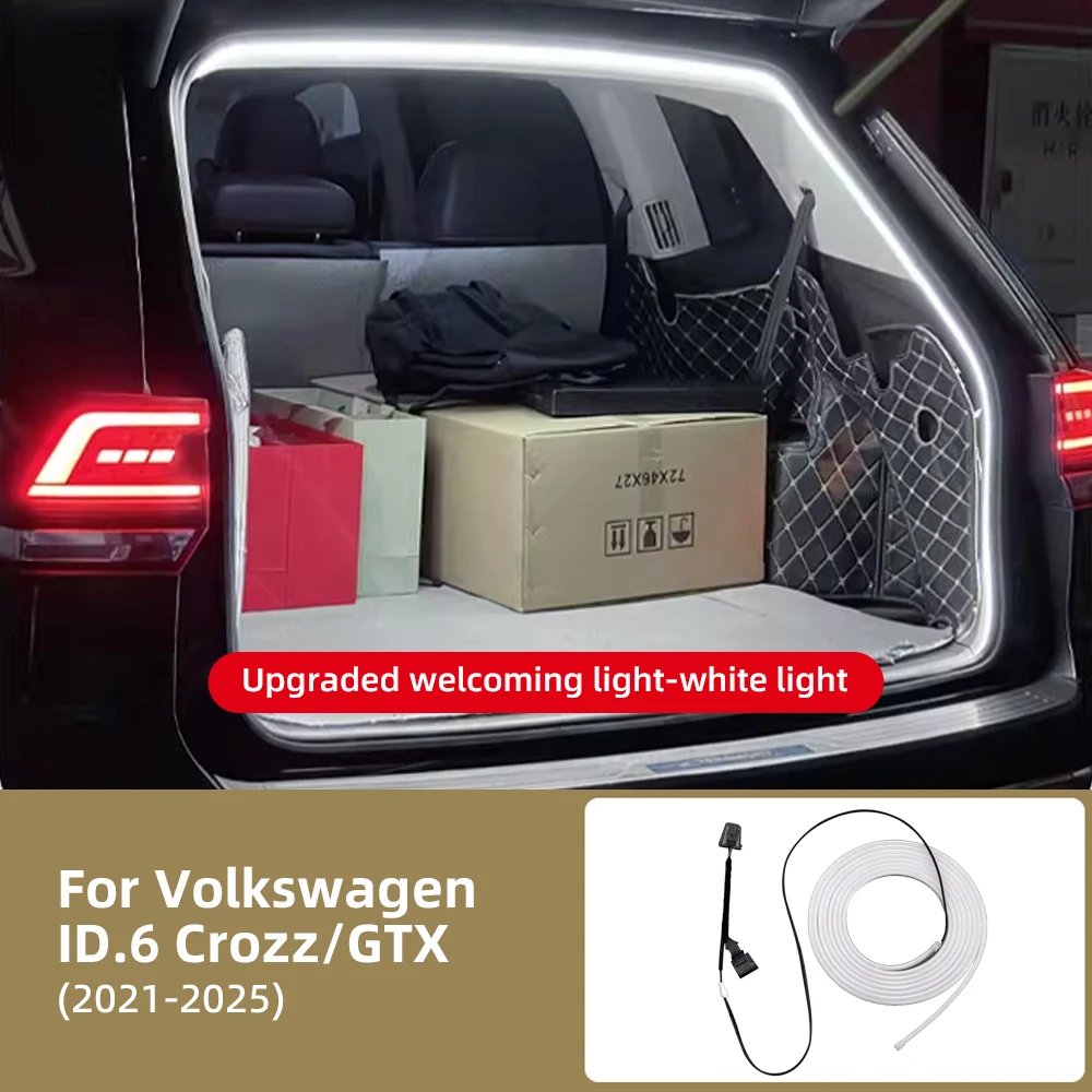 Dynamic Flowing LED Trunk Light Strip For VW Volkswagen ID.6 ID6 CROZZ GTX X PRO 12V Ambient Lighting Decorative Back Door Lamp