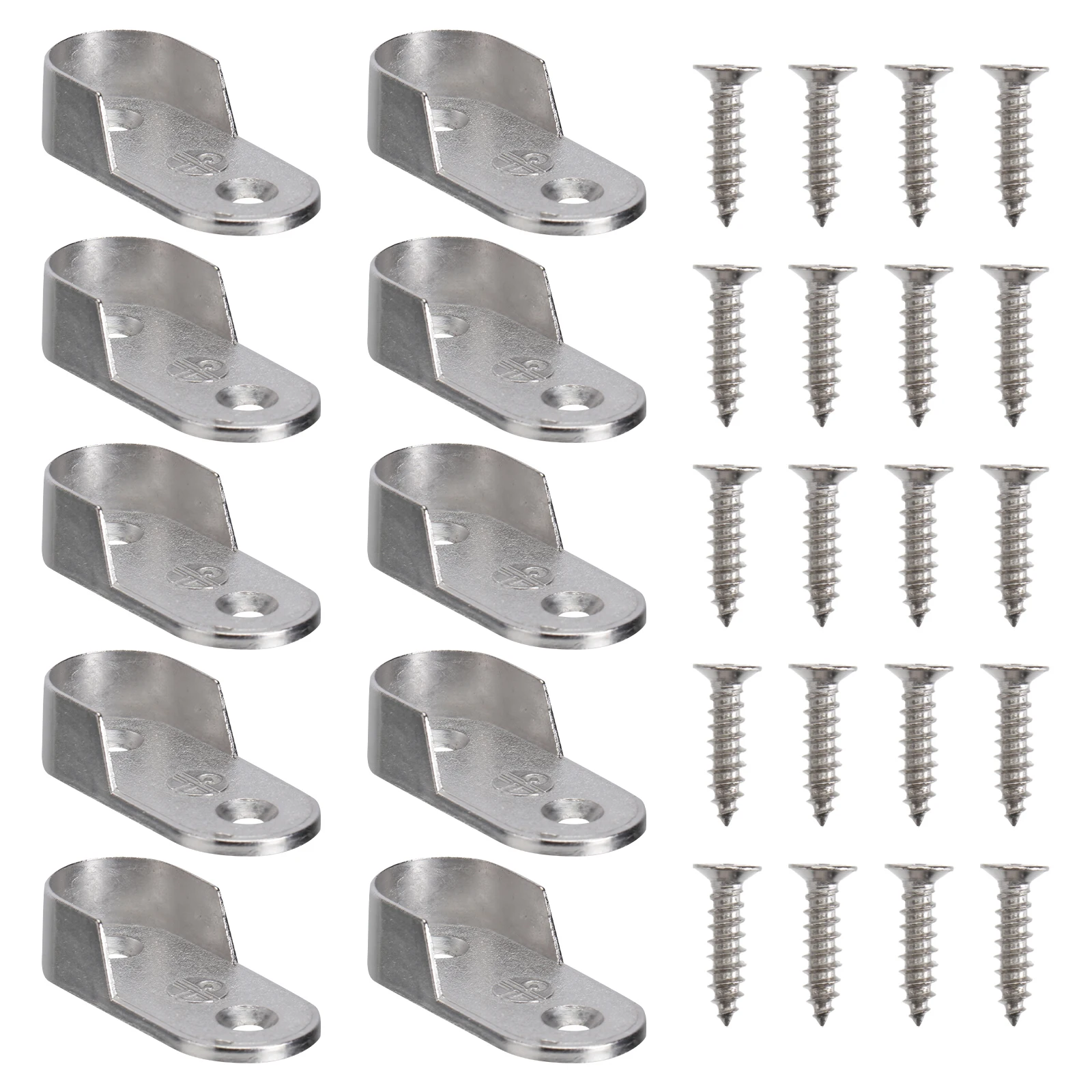 

30pcs Heavy Duty Oval Rod End Supports Beautiful Finish Standard Tubes Mounting Wardrobe Furniture Bracket Hardware