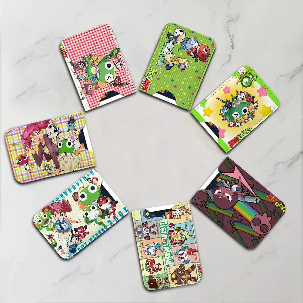 Keroro Frog Cool Gunsou Sergeant Leather Card Wallet Soft Lightweight Portable Credit ID Card Holder Daily Commute Card Case