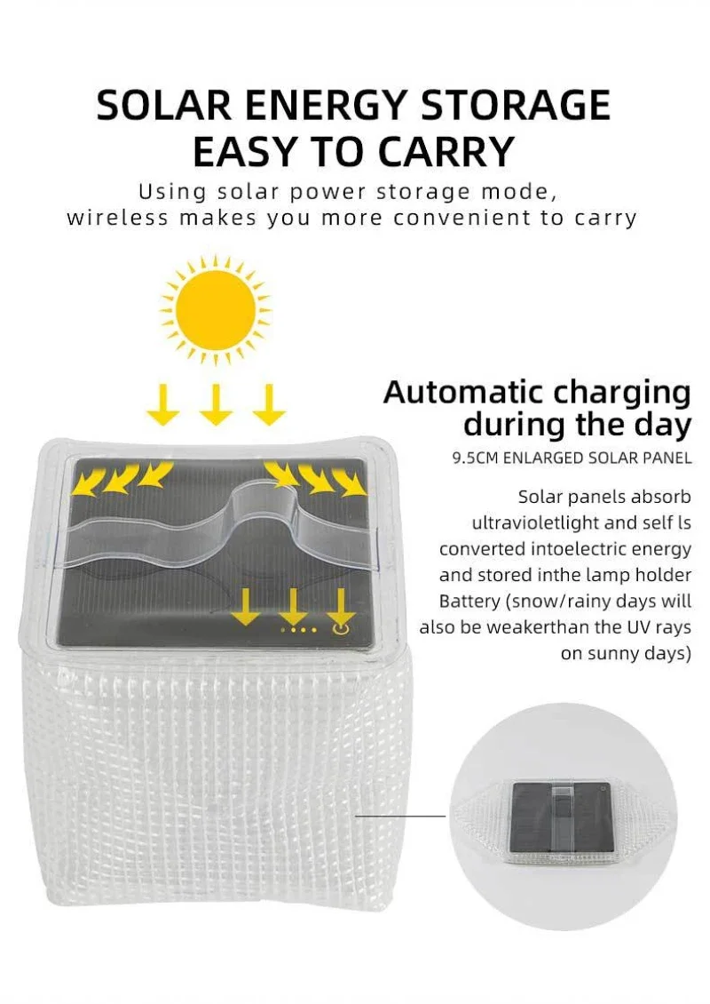 BATOT-Lampe de camping solaire pliable, solution d\'éclairage extérieur compacte et polyvalente, éclairage blanc robuste et durable