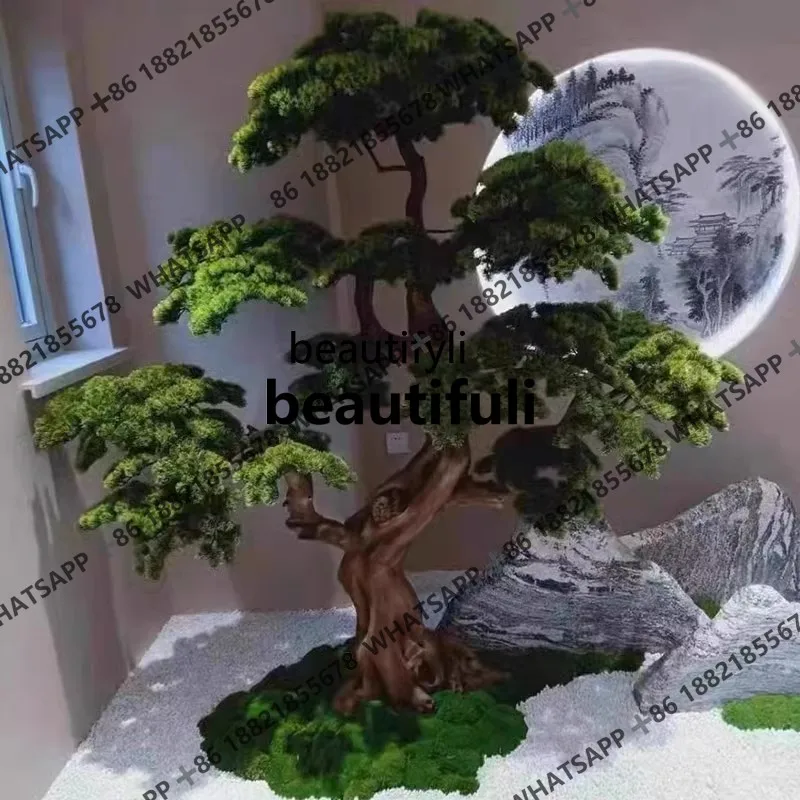 B178 A Large Artificial Greeting Pine Shape Floor Ornaments Sales Office Hotel Decoration Fake Trees