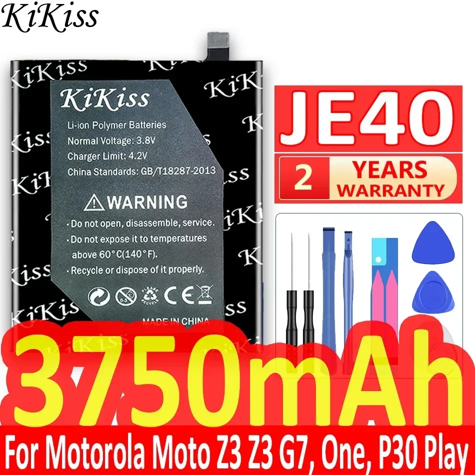 KiKiss Battery 3750mAh JE40 Mobile Phone For Motorola Moto Z 3 Z3 G7 One P30 Play P30Play XT1941-2 XT1941-3 XT1941-5 XT1962-1