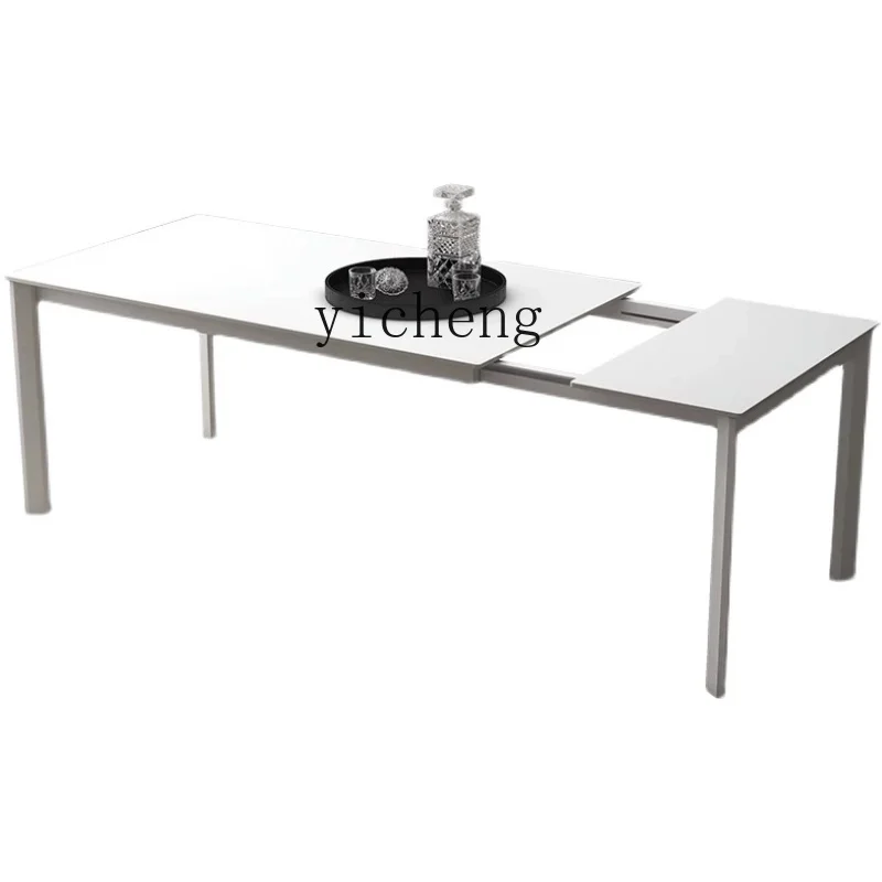 

ZC Dining Tables and Chairs Set Retractable Stone Plate Rectangular Kitchen Island Dining Room Folding Dining Room Table