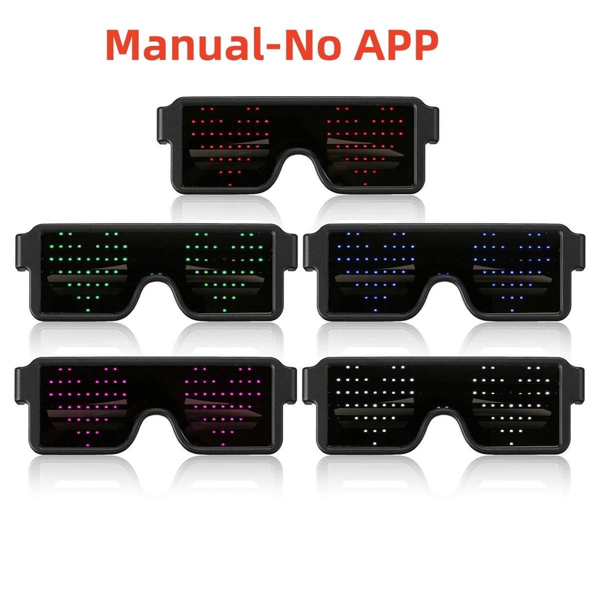 App Control Led Party Glasses Multilingual USB Charge Led Flashing Luminous Eyewear Christmas Concert Party Holiday Sunglasses