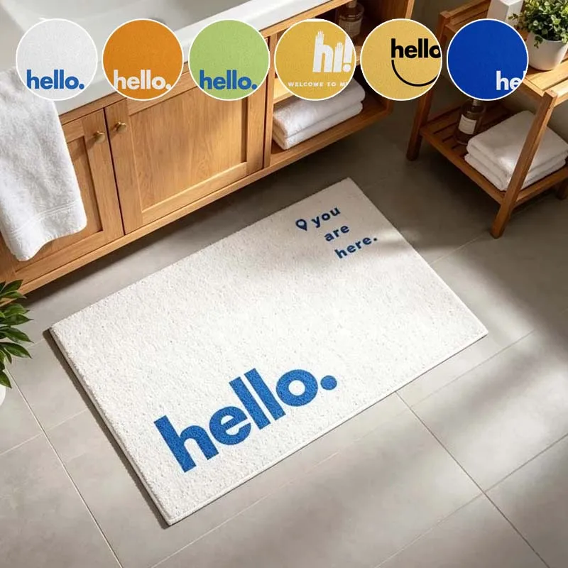 PVC Door Mat Anti-Slip Washable Entrance Rug DIY Cuttable Silk Loop Scraper Mat for Outdoor Indoor Dustproof Home Floor Carpet
