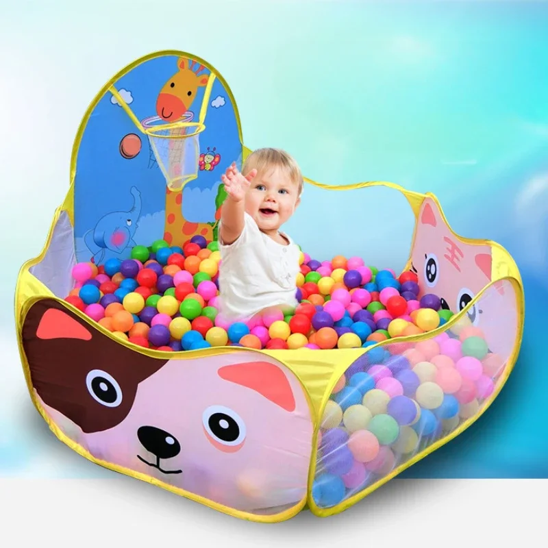 Tenda da biliardo per palline oceaniche per bambini, box portatile pieghevole per bambini con supporto da basket, tenda da gioco pop-up, regali per bambini